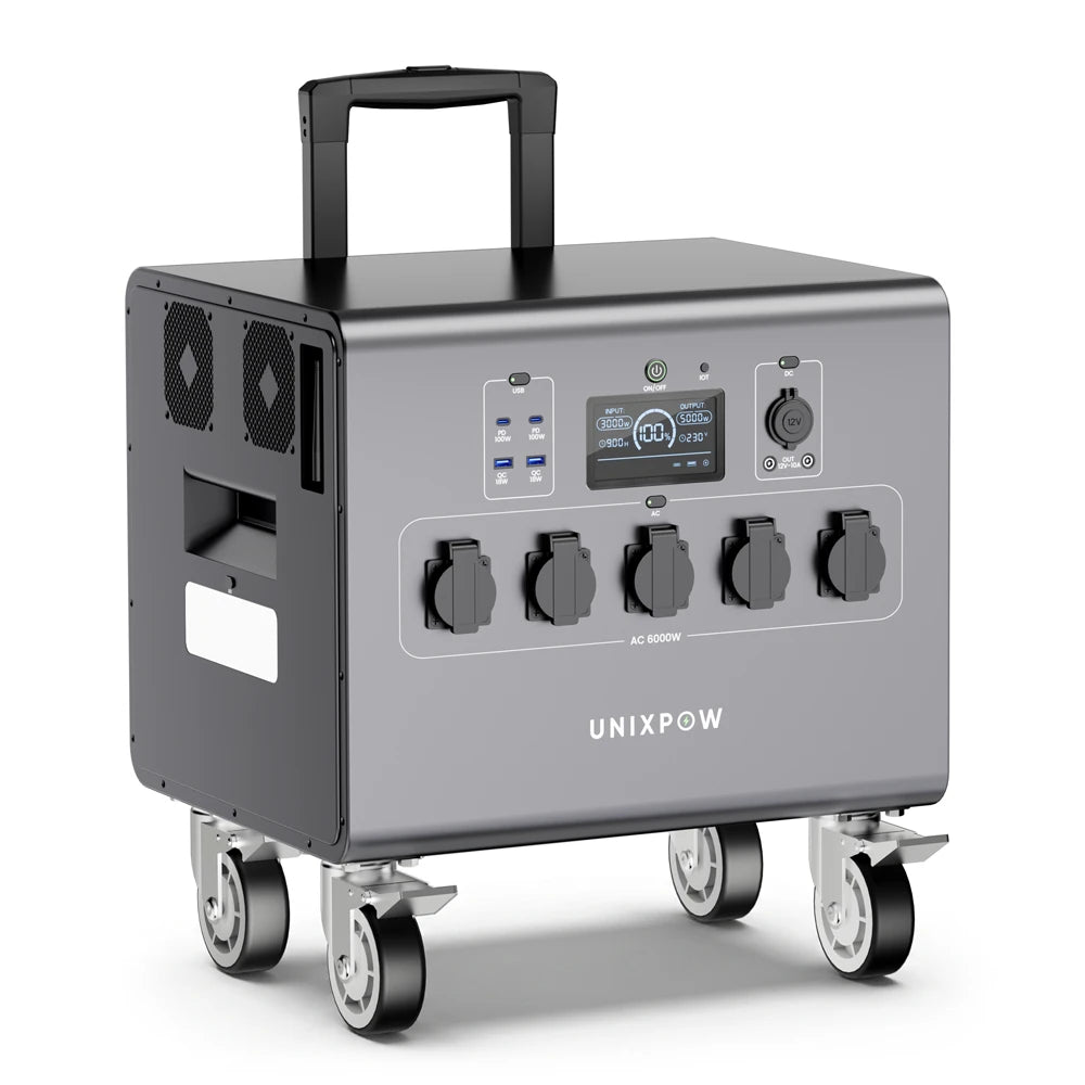 6000W Solar Generator for Commercial Use | 6kWh LiFePO₄ with 6000W MPPT