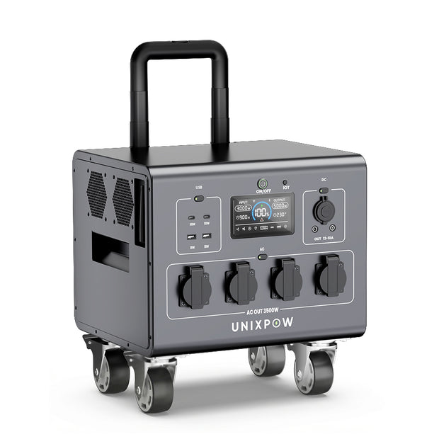 UNIX DPS-3000 3KW Solar Power Station, ideal for outdoor use, with built-in 3000Wh lithium battery, portable solar system, portable power station