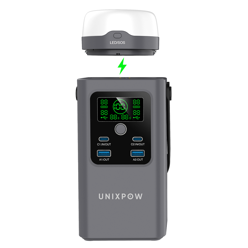 PD-A100F Pro 198Wh LiFePO4 Power Bank | 100W USB-C + 5W LED Lantern | Wholesale OEM