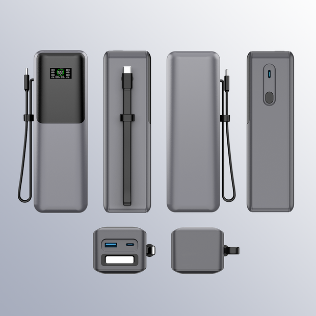 UNIX UN-003A Power Bank, 165W PD High-Capacity Camping Light Laptop Power Pack 27000mAh Portable Power Pack with Built-in Cable and Digital Display