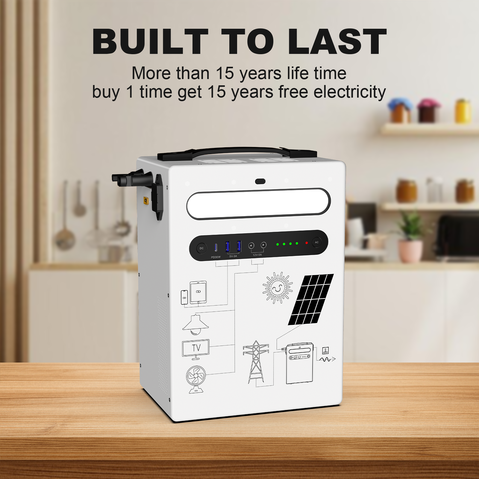 UNIX ES 2-in-1 Wall-Mounted Portable Power Station 1KWh / 5KWh / 10KWh 300W / 1000W LiFePO4 Solar Generator Ideal for Home Backup & Outdoor Camping