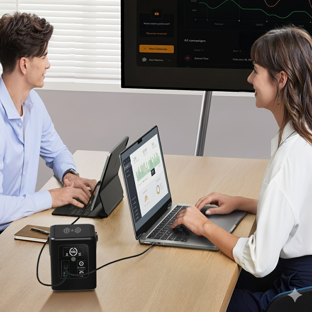 UNIX UN-007A 移动电源站，30000mAh 96Wh 便携式移动电源，支持太阳能充电、PD 100W 磷酸铁锂电池无线充电