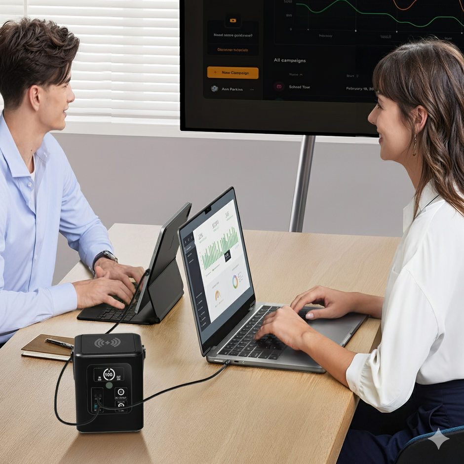 UNIX UN-007A 移动电源站，30000mAh 96Wh 便携式移动电源，支持太阳能充电、PD 100W 磷酸铁锂电池无线充电