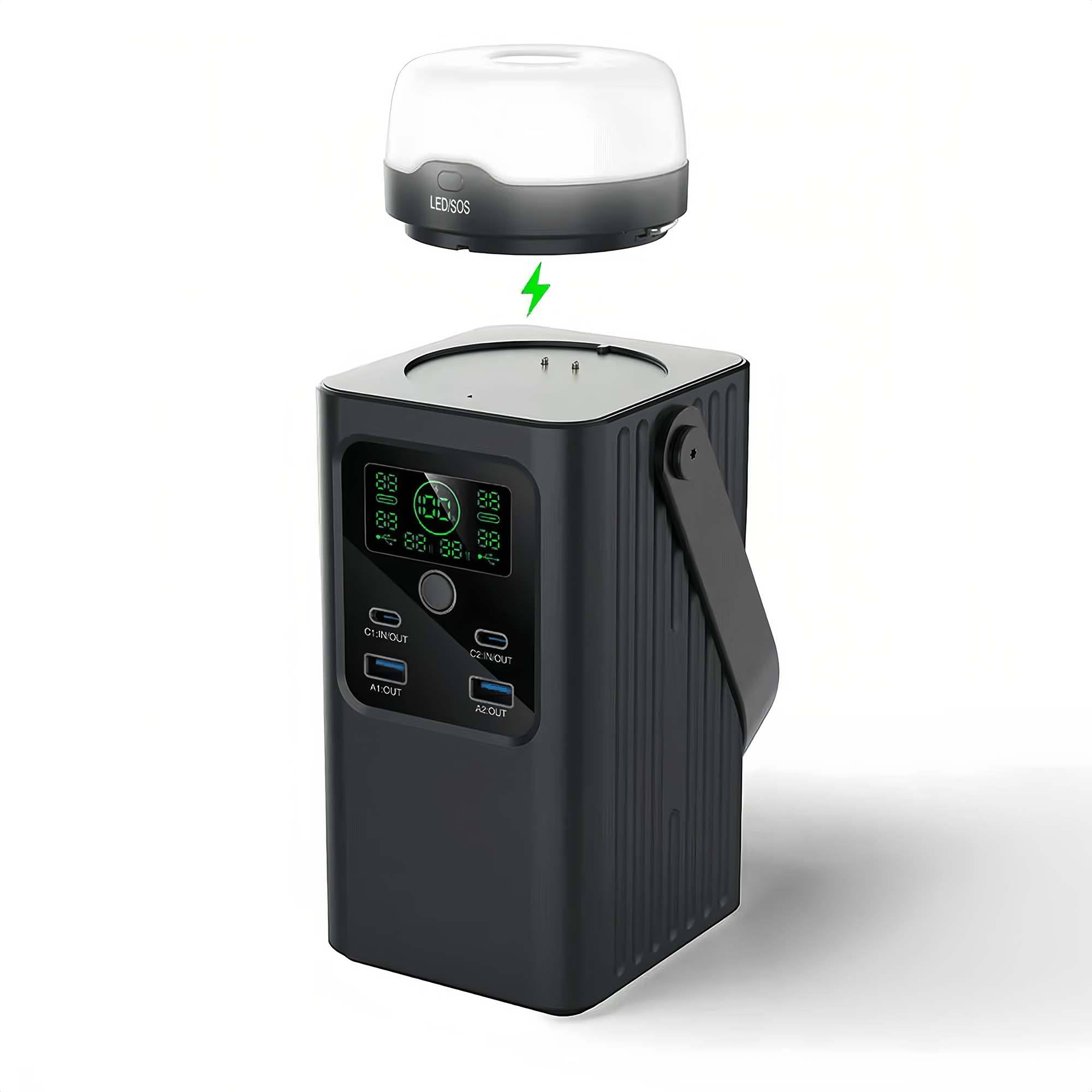 PD-A100F Pro 198Wh LiFePO4 Power Bank | 100W USB-C + 5W LED Lantern | Wholesale OEM