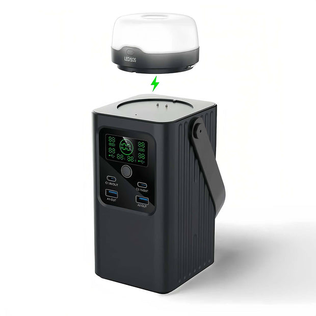 UNIX PD-A100F Pro Power Bank Station, Digital Display 100W PD Three-Mode Outdoor Travel LED Flashlight Portable Battery Charger Power Pack