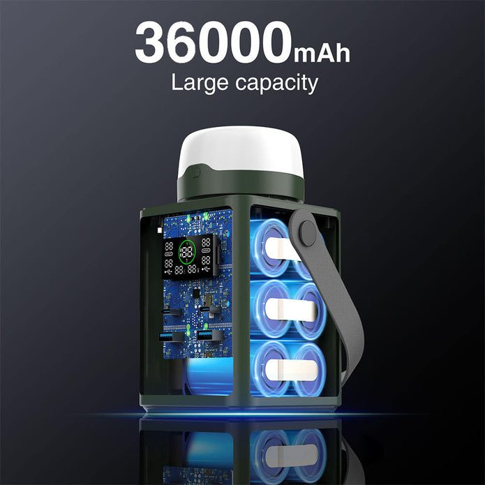 Power Bank with Camping Light — LiFePO4, Independent LED Battery, 100W USB-C