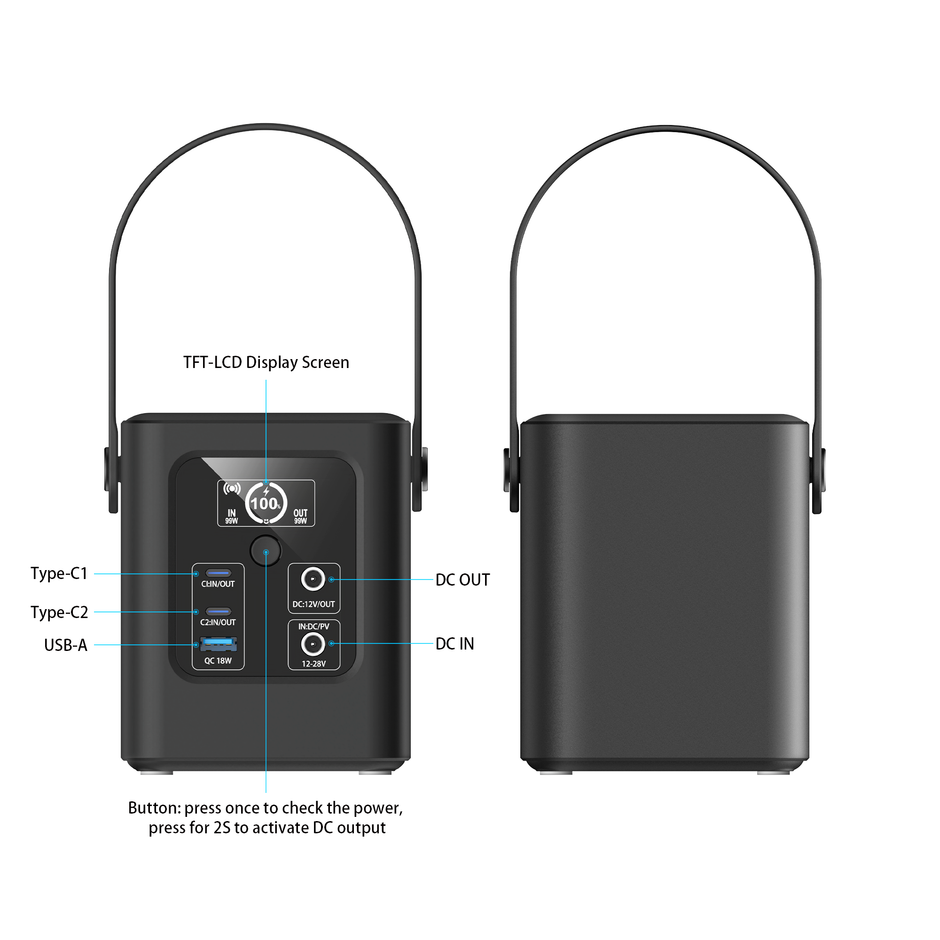 UNIX UN-007A 移动电源站，30000mAh 96Wh 便携式移动电源，支持太阳能充电、PD 100W 磷酸铁锂电池无线充电