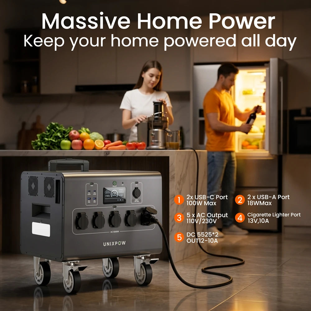 UNIXPOW DPS-6000 600W solar generator home power